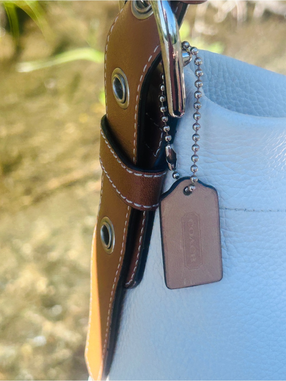 Coach Brooke Hobo Bag White Pebbled Leather (style #15064) - Picture 9 of 15